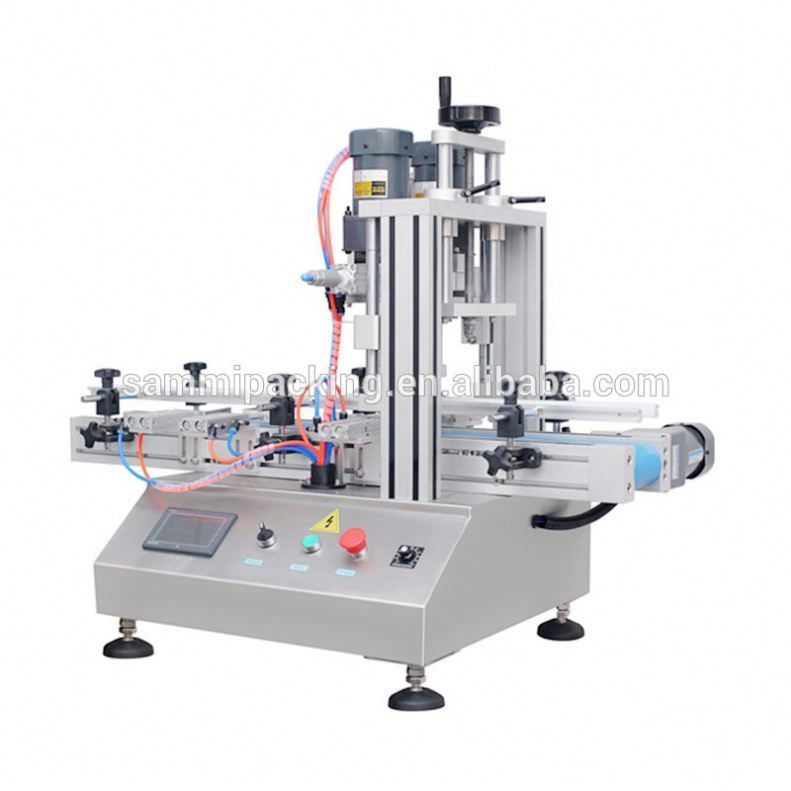 Venta Directa de Fábrica Nuevo Diseño Máquina Tapadora Automática Neumática de Mesa para Botellas de Plástico y Tarros, Máquina Tapadora