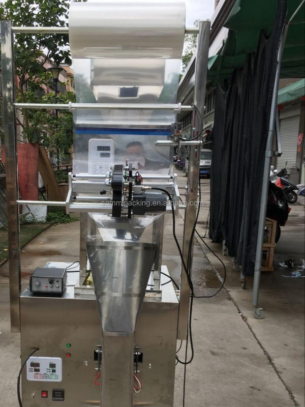 Venta muy caliente Máquina de embalaje automática de bolsas volumétrica de 100-500g con impresora de fecha Sensor de fotocélulas