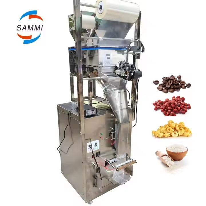 Máquina automática de envasado de polvo y gránulos de alta calidad 100-500g, frutos secos, especias, chile, granos, polvo, máquina de embolsado de snacks con CE