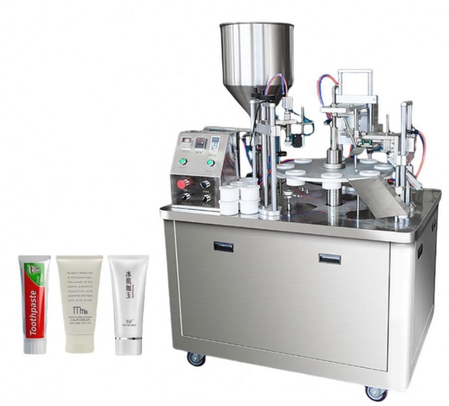 Precio de fábrica Automático sellador de tubos ultrasónicos de alta velocidad tipo rotativo tubo blando de llenado y sellador de la máquina para cosméticos