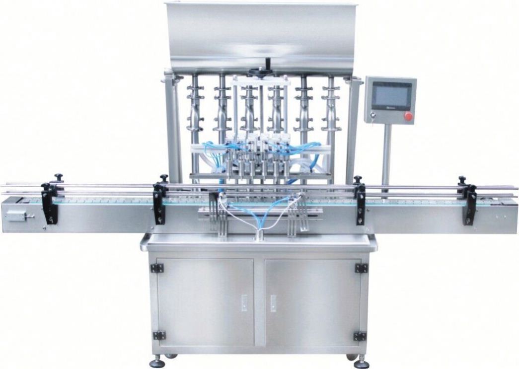 Máquina de llenado en línea 4 boquillas Máquina de llenado de líquido de desbordamiento automático Llenador de botellas de líquido para jugo de bebida