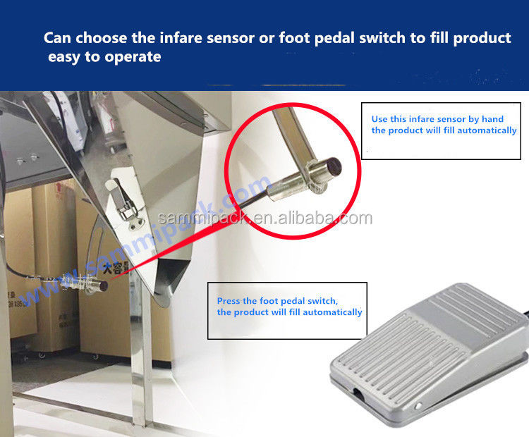 Máquina de pesaje de alta calidad de 100-3000g Máquina de llenado y pesaje semiautomática de polvo de especias con vibración y tolva grande