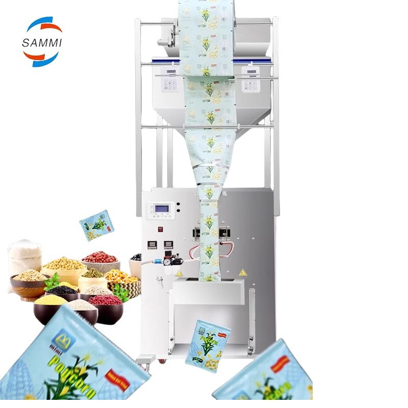 Máquina empacadora de pesaje de café con doble cabezal multifuncional nueva al por mayor para llenar azúcar y granos de café, 500 g y 1000 g, con alta calidad