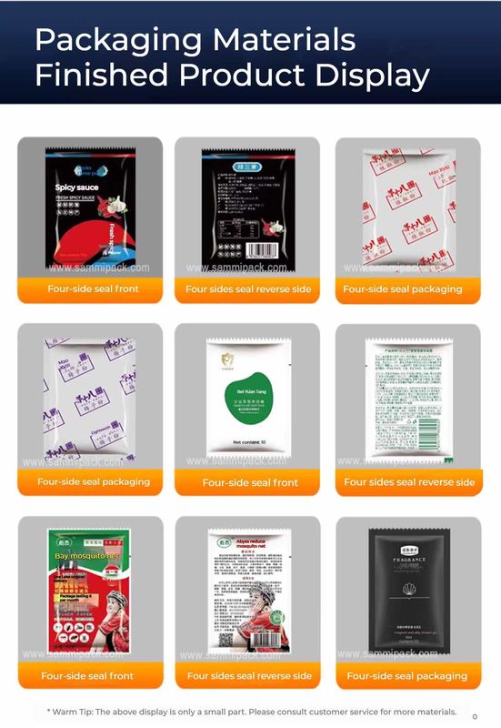 Maquina de embalaje de salsa líquida de ketchup de bolsas pequeñas de 4 lados fabricante de bolsas de sello buen precio para aplicaciones alimentarias bolsas de embalaje