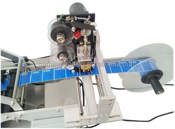 Etiquetadora semiautomática de botellas redondas, máquina etiquetadora con impresión de fecha de producción y número de lote
