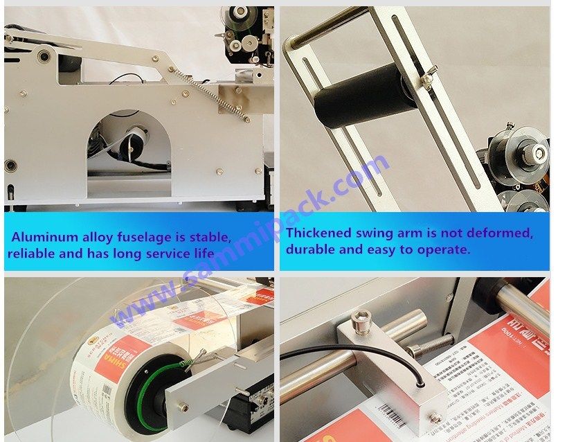 Máquina de etiquetado semiautomática para botellas y frascos redondos de alta calidad MT-50D con codificador de sello caliente