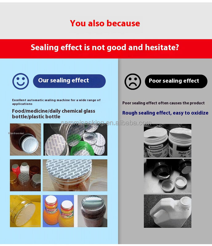 Máquina selladora por inducción de tapas de aluminio para botellas, frascos y latas de vidrio y plástico semiautomática de alta eficiencia