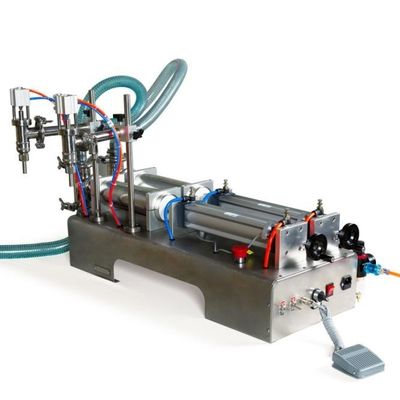 Máquina eléctrica de embalaje de llenado de líquido, horizontal doble cabeza de llenador de pistón