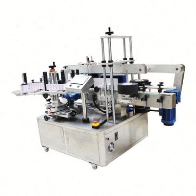 Máquina de etiquetado de etiquetas de botellas planas cuadradas automática para la parte delantera y la parte trasera de doble cara