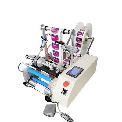 Máquina de etiquetado de etiquetas adhesivas semiautomática para botellas redondas
