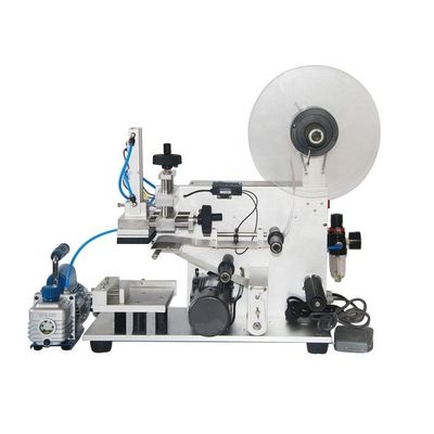Máquina de etiquetado de embalajes de superficie plana semiautomática para tapas de botellas