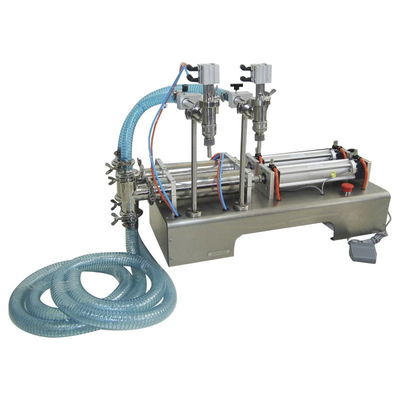 Máquina de llenado de pistón líquido neumático de 100-1000 ml con doble cabeza para llenar aceite