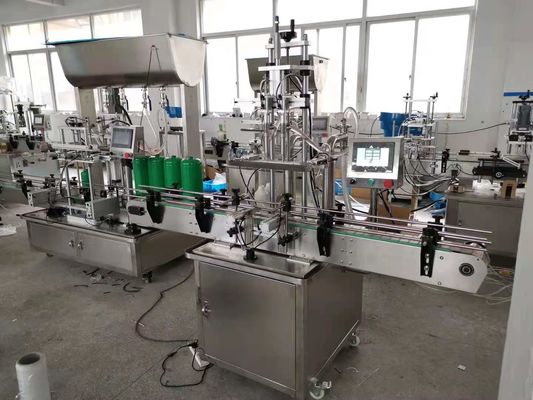 Máquina automática de rellenos de botellas, tapa y etiquetado