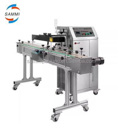 Máquina de sellado de inducción continua automática de tipo de suelo sellador térmico de inducción para botellas pequeñas de plástico