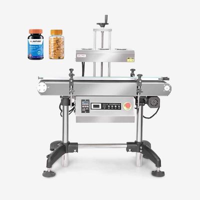 Máquina de sellado por inducción automática vertical continua de alta eficiencia para latas de bebidas barriles de papel de aluminio