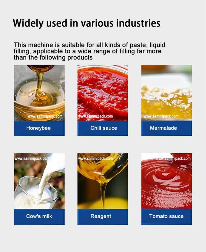 Máquina automática vertical de llenado de pasta líquida para envasado de salsa picante, zumo y miel con material de CREMA de transportador 2