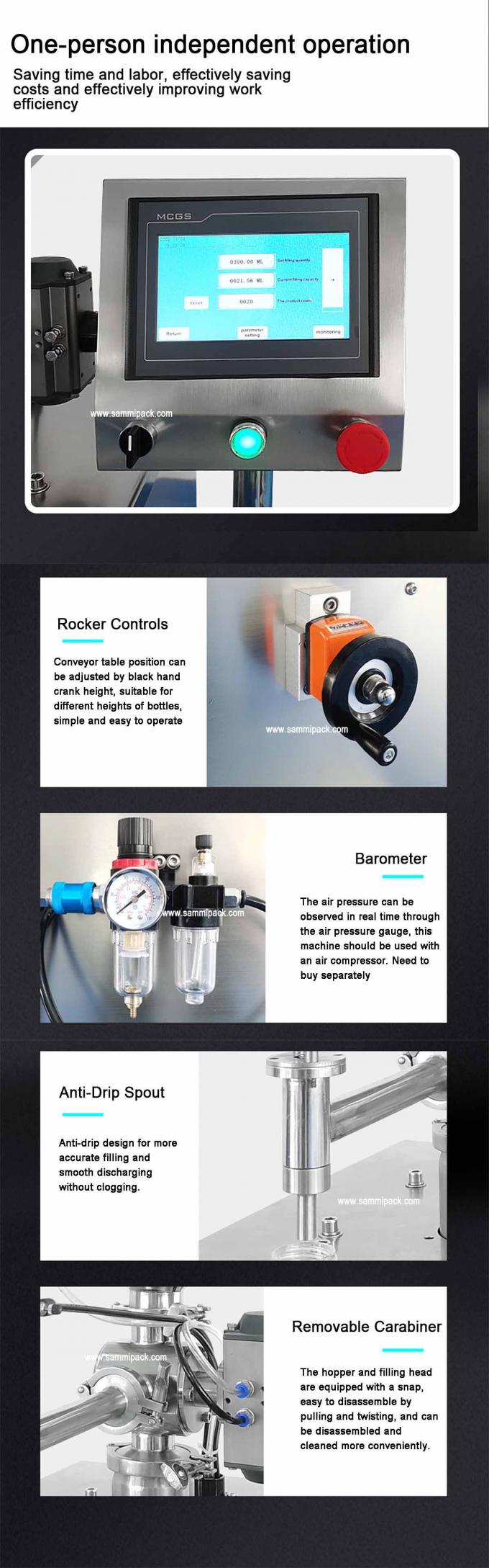 Máquina automática vertical de llenado de pasta líquida para envasado de salsa picante, zumo y miel con material de CREMA de transportador 3