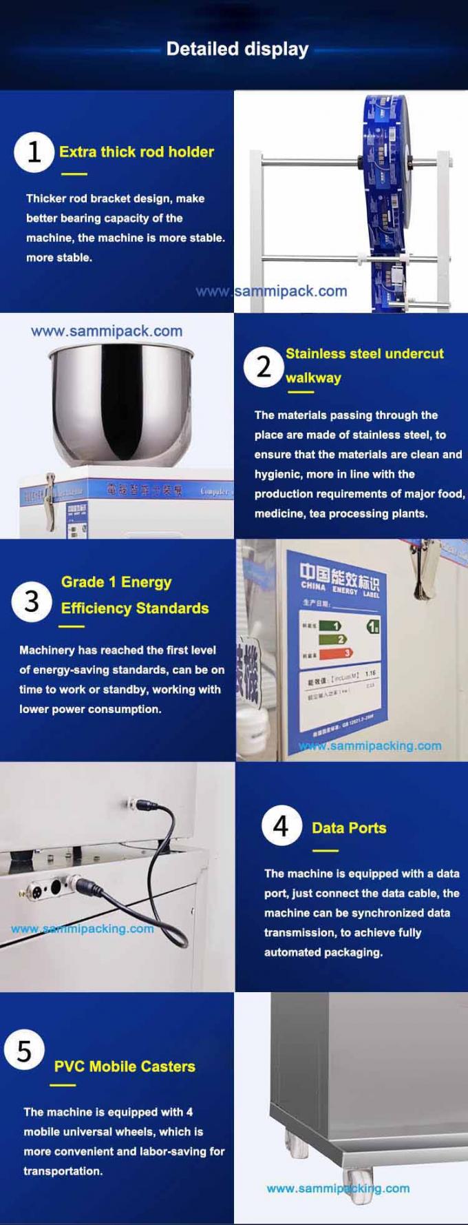 500 gramos de Yerba Mate Gránulos Máquina automática de embalaje de especias para agua zumo aceite té latas de plástico bolsas médicas 7