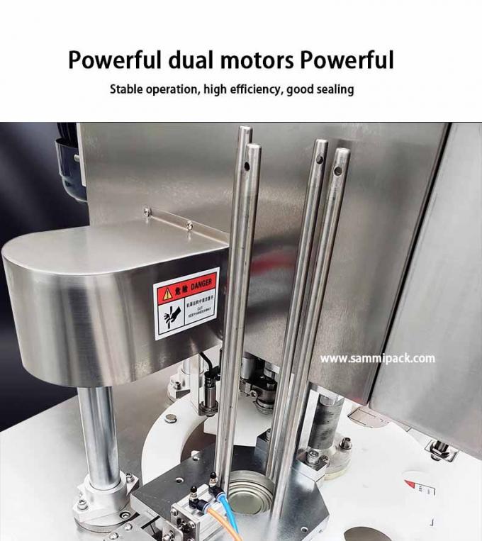 Máquina automática de sellado y tapado de mesa para latas de leche en polvo, pintura, bebidas, alimentos, sardinas y atún 4