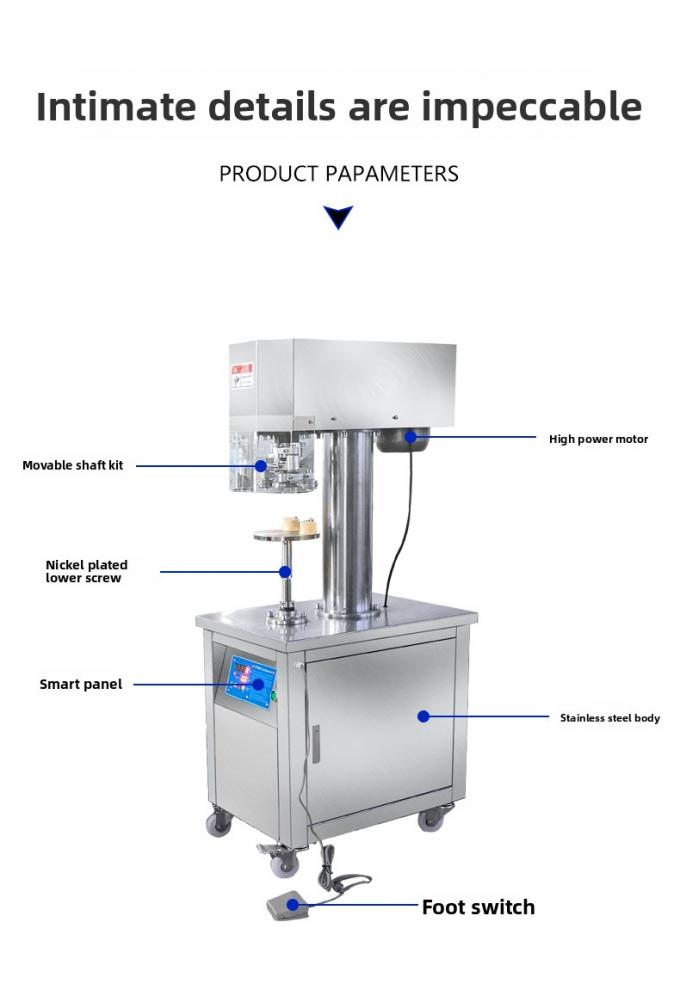 Selladora vertical de latas de hojalata comercial semiautomática para latas de plástico y aluminio 6