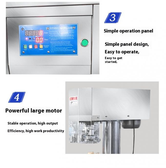 Selladora vertical de latas de hojalata comercial semiautomática para latas de plástico y aluminio 9