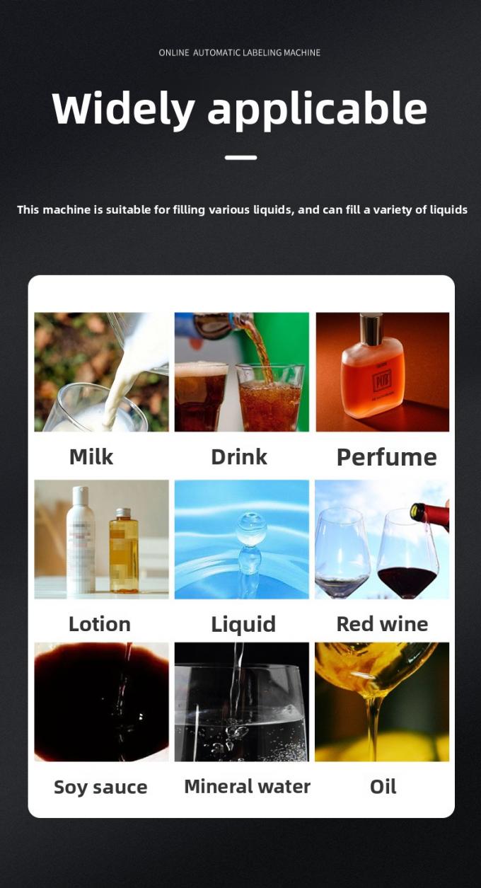 Máquina de recubrimiento de líquido de bomba magnética de escritorio automática de alta velocidad de 4 cabezas para bebidas de agua 5