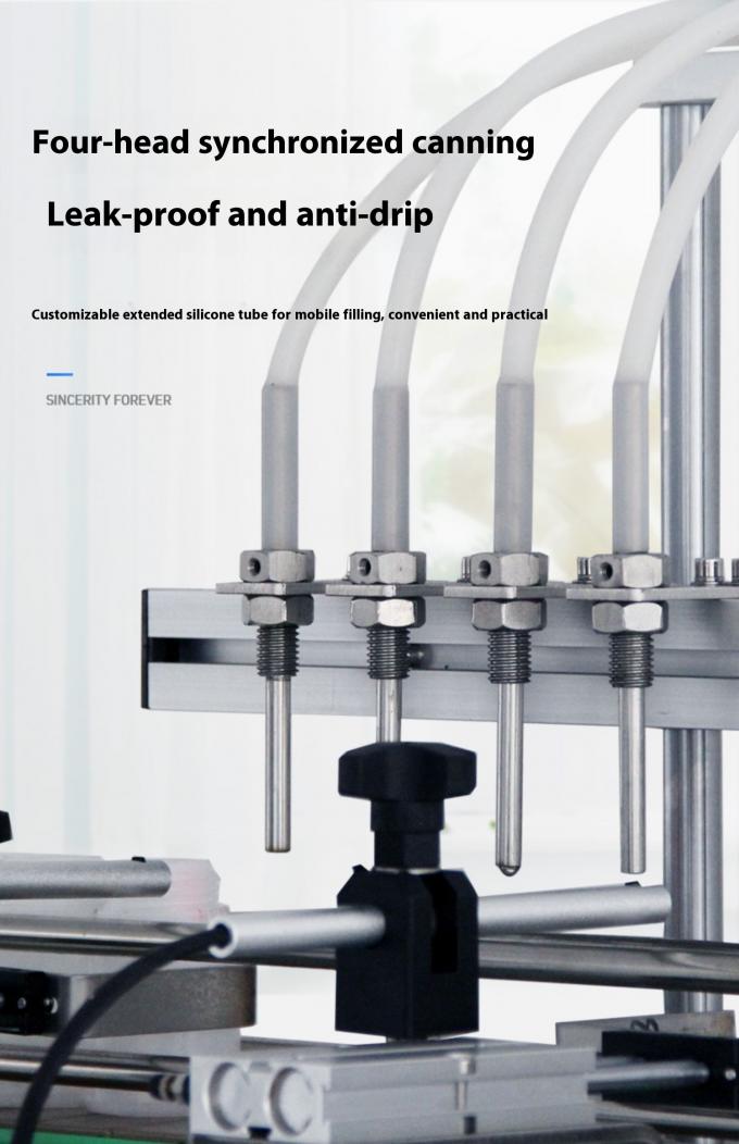 M&aacute;quina de Llenado de L&iacute;quidos de Escritorio Autom&aacute;tica Peque&ntilde;a para Aceite Esencial, Perfume, Llenado, Tapado y Etiquetado de Botellas con 4 Cabezales 7